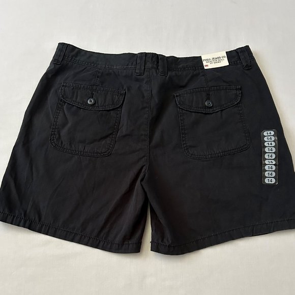 Ralph Lauren Polo Jeans Co. Women's Hampton Roll-up Shorts Black 14 New w/ Tags - Picture 4 of 7